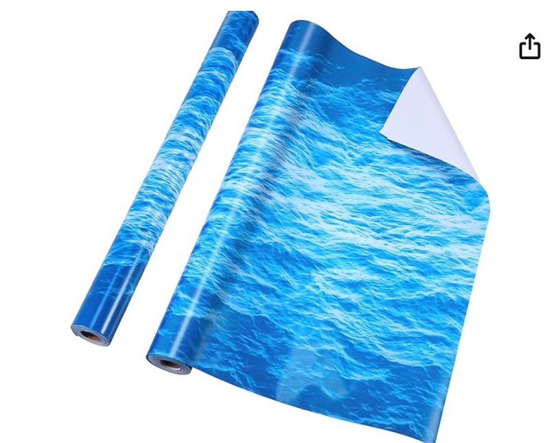 tenceur ocean bulletin board paper 24 inch x 100ft sea fade resistant wrapping blue paper roll for b
