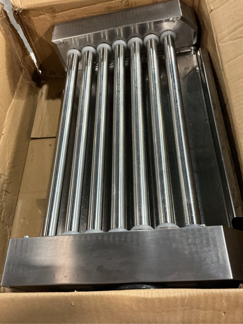 Condition photo showing As Is for SYBO Hot Dog Roller, 18 Hot Dog 7 Roller Grill Cooker Machine with Removable Stainless Steel Drip Tray, 1000-Watts, Commercial Grade 7 Rollers without Cover