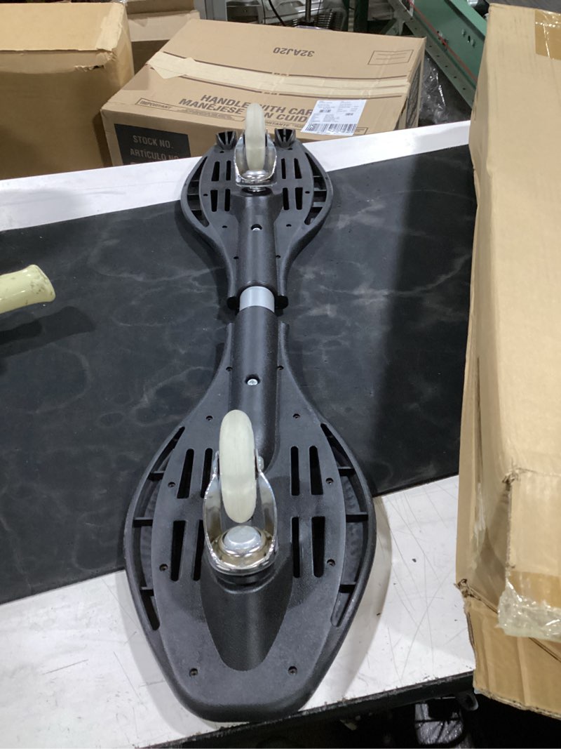 Condition photo showing As Is for simcat caster board, skateboard with 360-degree casters and illuminating wheels, lightweight durable twistboard for kids, teenagers and adults 2