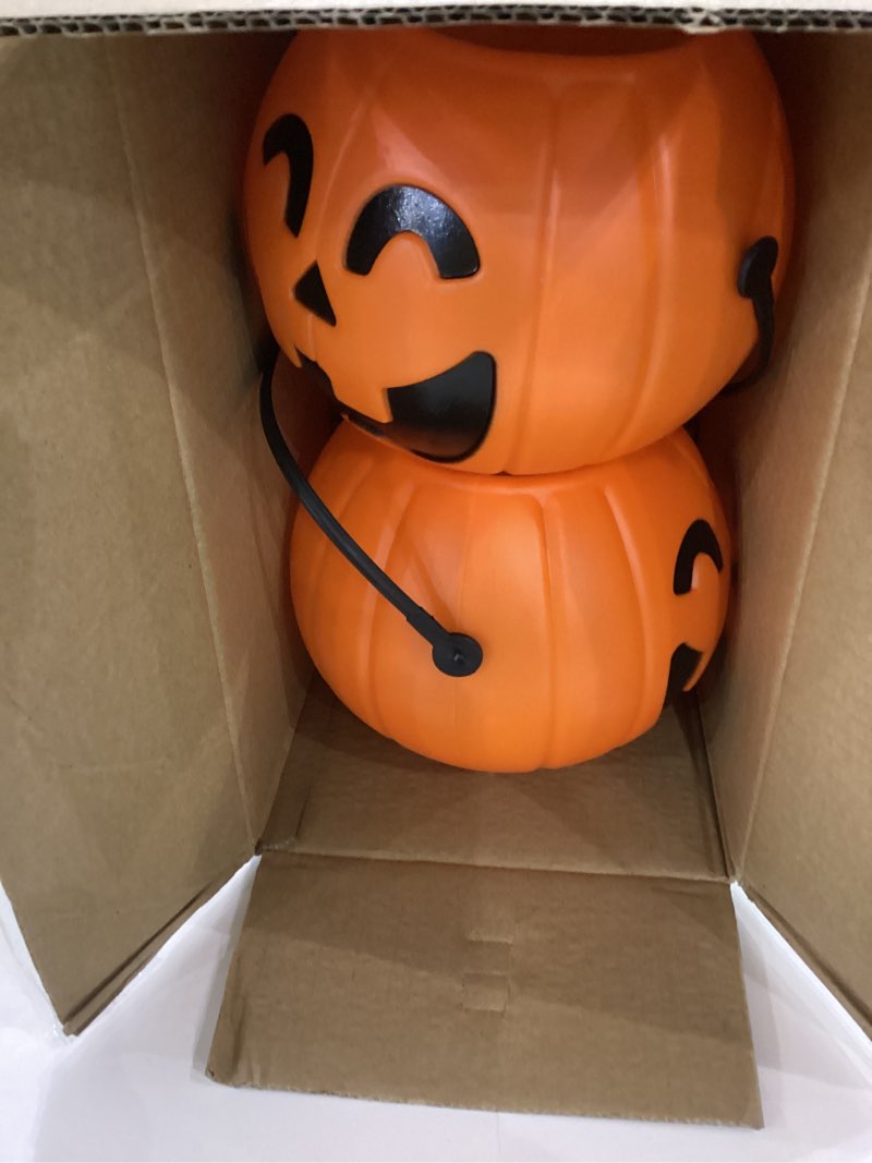 Abaodam 2 Pcs Pumpkin Buckets for Trick or Treating Portable Halloween Treat Bucket with Holder for 