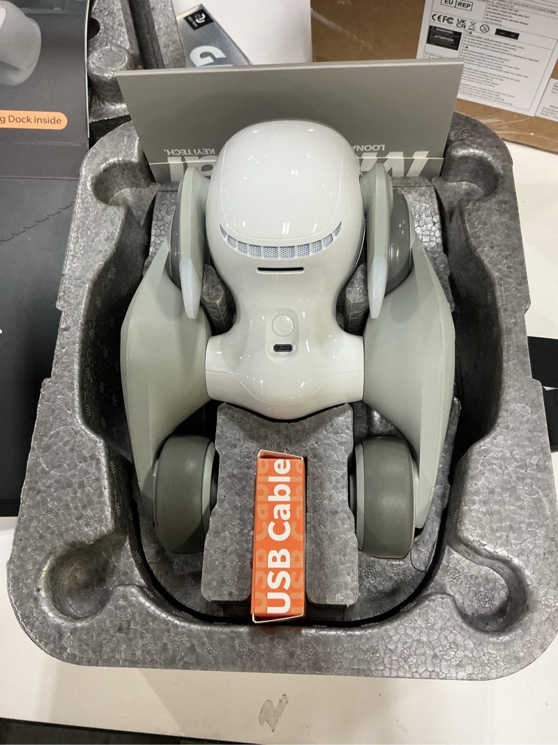 Condition photo showing Good Condition for Robot Pet Dog ChatGPT-4o Smart AI-Powered Companion Voice & Gesture Control, Real-Time Interaction Robotics Toys for Kids, Home Monitoring - Includes Charging Dock Loona with dock recharge