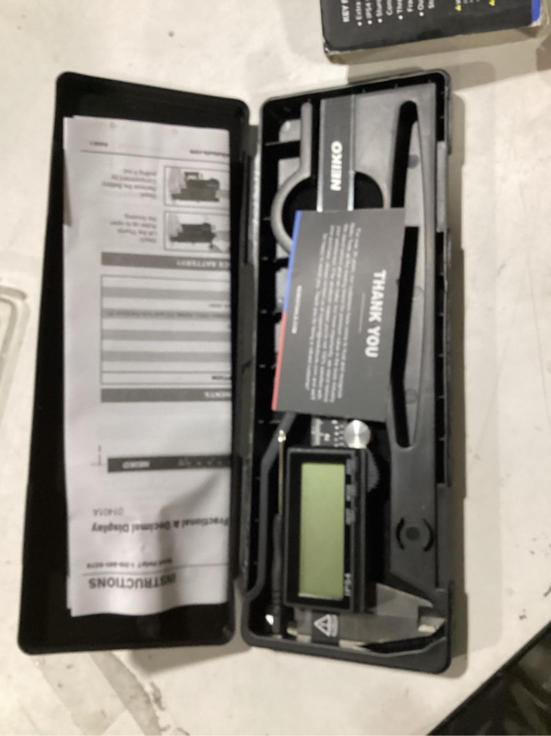 Condition photo showing New/Like New for NEIKO 01401A 6-Inch Electronic Digital Caliper, Stainless Steel, Extra Large LCD Screen, Measurement Conversions for Inches, Millimeters, and Fractions Stainless Steel 6 Inch, XL Screen