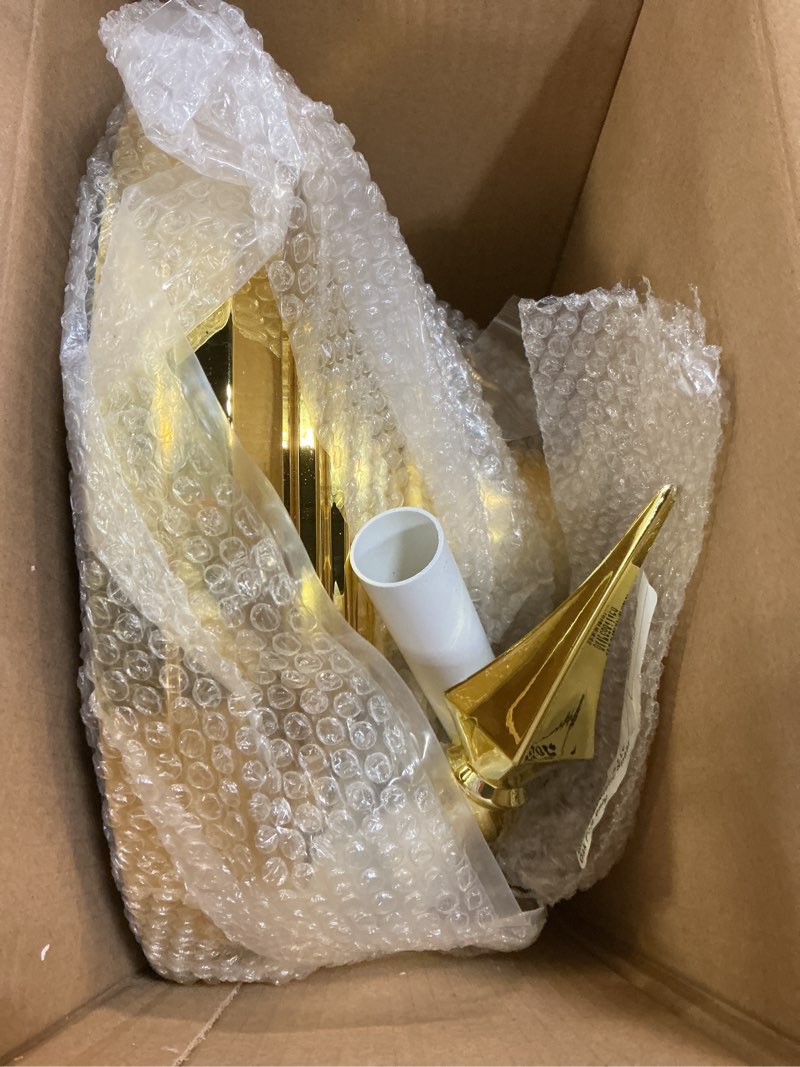 Condition photo showing Good Condition for Super Tough Indoor Flag Pole kit 8ft - Plastic Spear - Gold Texture Base - Aluminum Flagpole with Brass Finish - Heavy Duty Inside House Flagstaff - Interior Shaft and Stand - No Ensign Included 8 Ft Oak Pole Plastic Spear