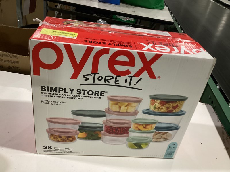 Condition photo showing Good Condition for simply store glass food storage set, 28-piece, nestable containers with lids