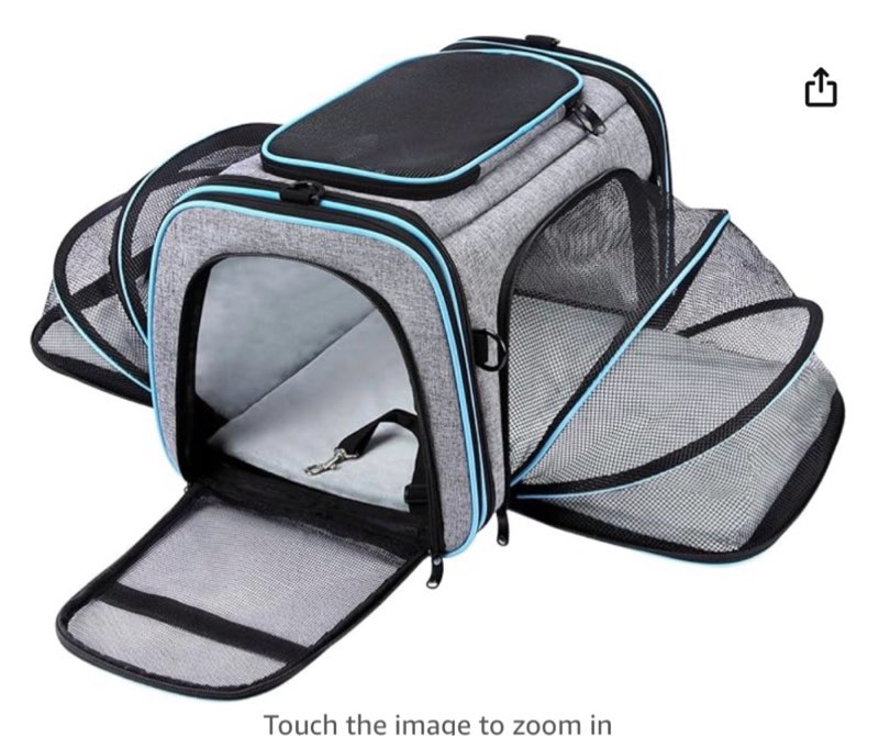  airline approved pet carrier, large soft sided pet travel tsa carrier 4 sides expandable cat collapsible carriers with removable fleece pad and pockets for cats dogs and small animals