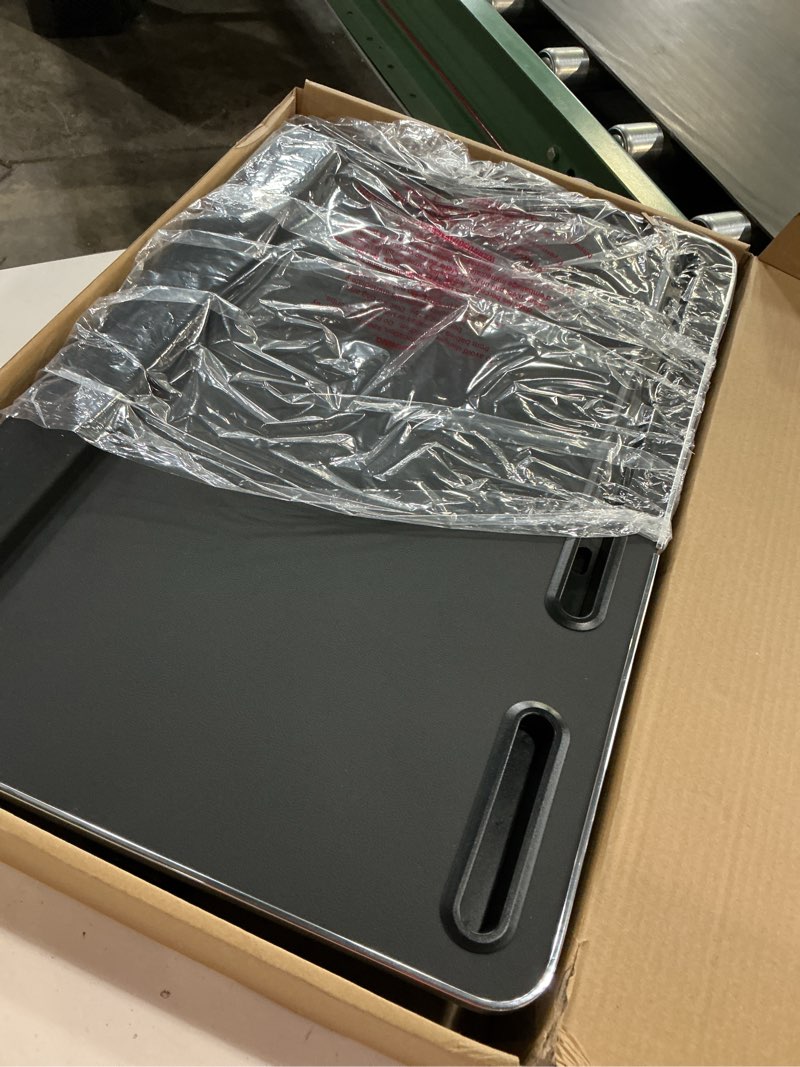 Condition photo showing Good Condition for foldwise 2-in-1 lap & bed desk with soft cushions - adjustable height & angle, foldable laptop stand for bed & couch - wrist rest, ipad holder, stopper & non-slip leather - bed table for adults & kids black