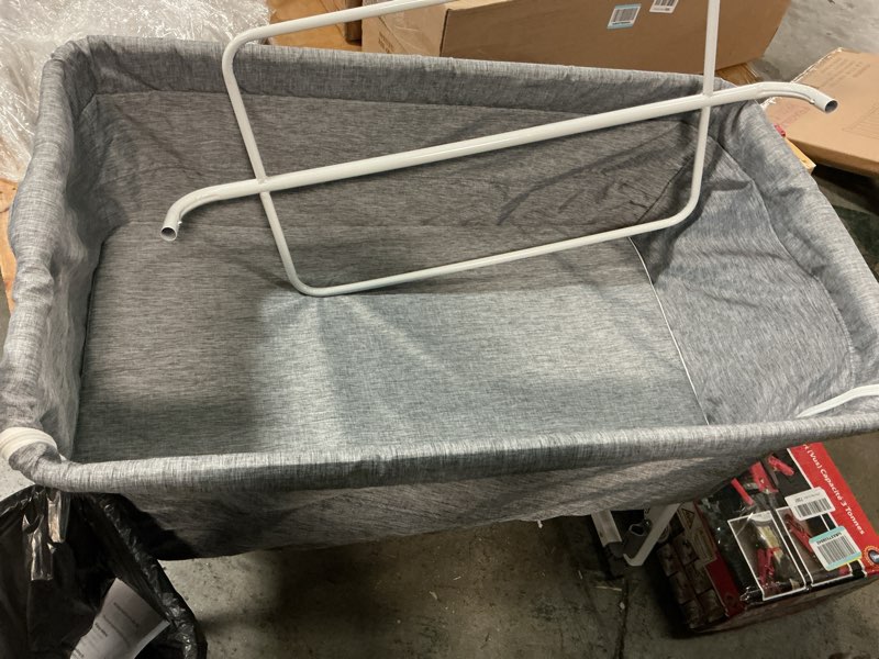 Condition photo showing As Is for Similar Baby Bassinet Bedside Bassinet for Baby 4 in 1 Portable Bassinet Bedside Sleeper with Wheels Mosquito Net & Storage Basket, 6 Height Adjustable Rocking Bassinet for Newborn Baby Crib Grey