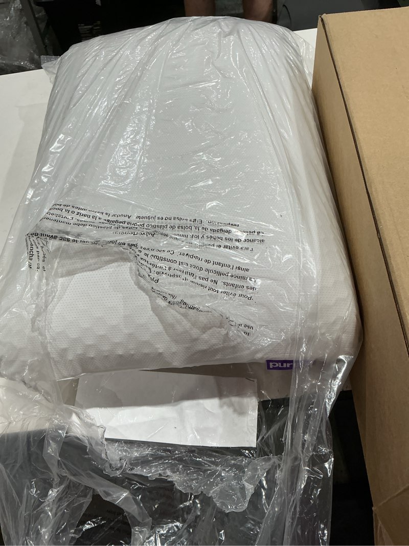 Condition photo showing As Is for purple harmony pillow – standard, medium feel, med height - talalay latex foam cooling pillow for combo or side sleepers, 360º hex gelflex grid for no-pressure support and luxurious weightless feel standard – medium