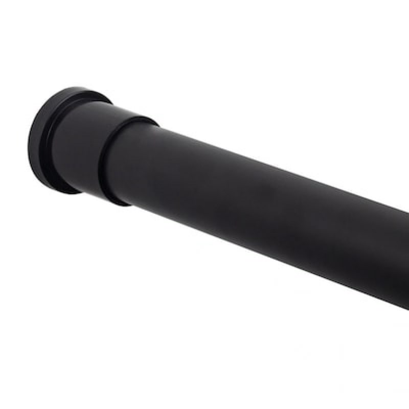 style selections 42-in to 72-in black matte tension single straight adjustable shower curtain rod