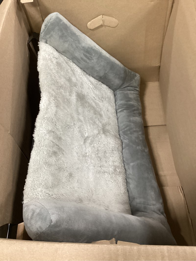 Condition photo showing As Is for zakkart cat perch for window sill with bolster - orthopedic hammock design with premium hardwood & robust metal frame - cat window seat for large cats and kittens - natural color wood gray bed, 24''w natural color wood with gray bed 24''l x 15''w