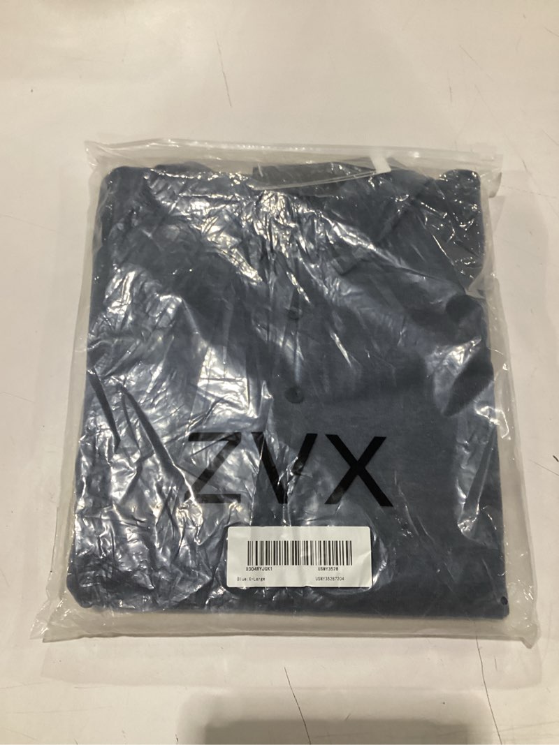 zvx men's polo sweater fashion button collar sweater blue x-large