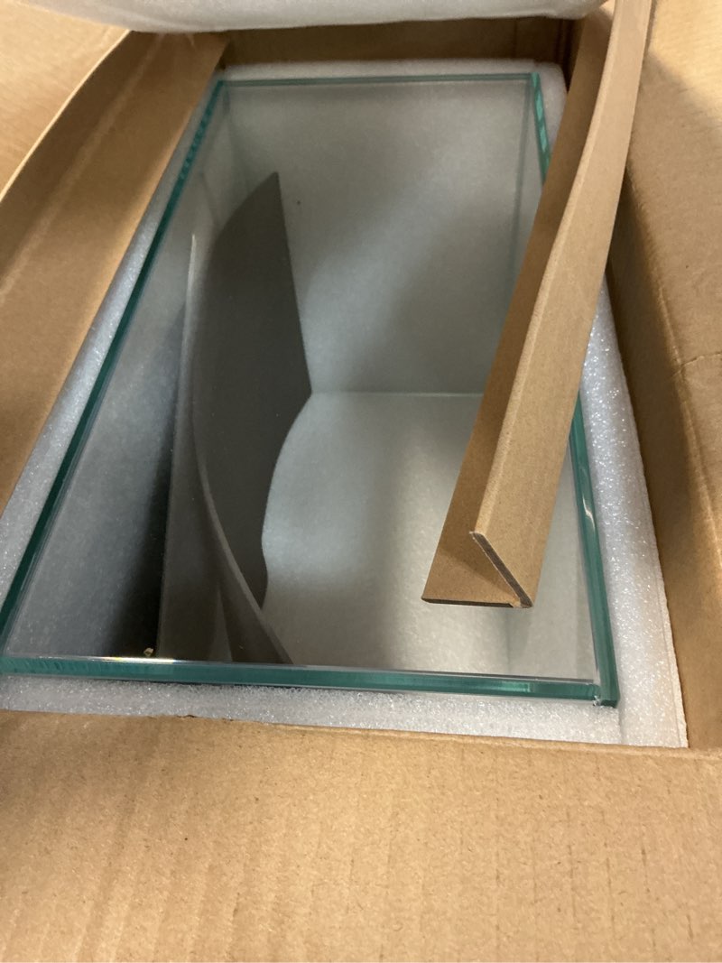 Condition photo showing As Is for 5 Gallon Glass Fish Tank, Easy to Maintain Small Aquarium for Betta/Goldfish/Snails/Shrimp and Aquatic Planting.