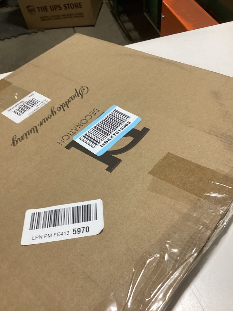 Condition photo showing New/Like New for DN DECONATION White Wood Tray, 14.76“ Decorative Tray for Coffee Table, Decorative Round Trays for Dining Room, Living Room, Farmhouse Decor White 14.8"