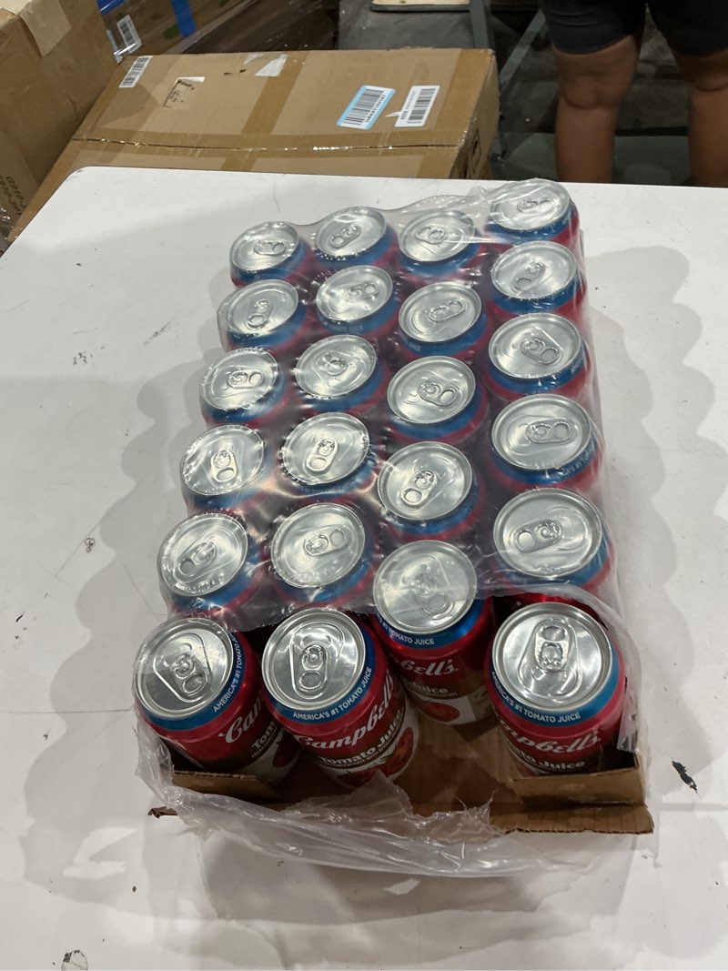Condition photo showing As Is for campbell's 100% tomato juice, 11.5 fl oz can (24 pack)