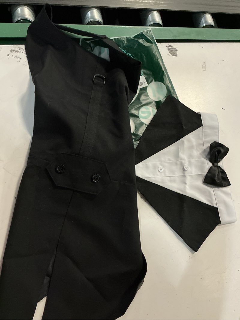 Condition photo showing Good Condition for kuoser dog tuxedo dog suit and bandana set, dogs tuxedo wedding party suit, doggy prince bow tie shirt formal pet wedding attire for large medium and small dogs golden retriever samo bulldogs x-large (pack of 1) black