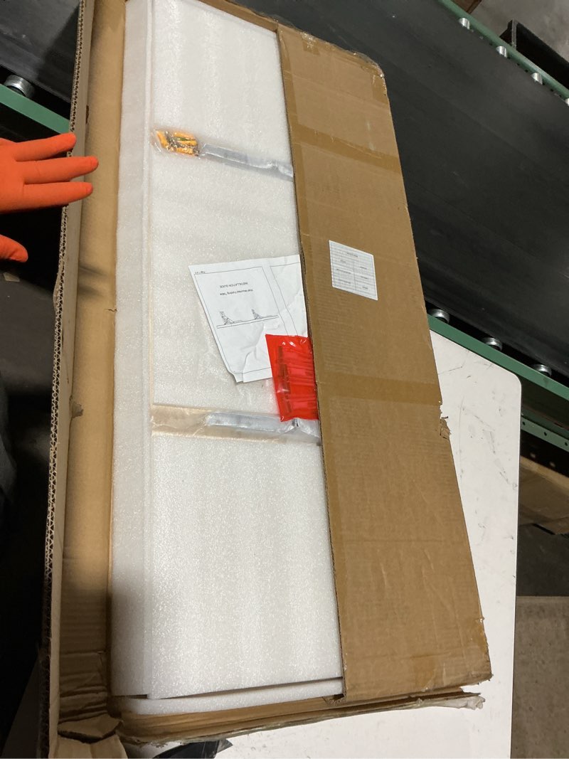 Condition photo showing Good Condition for neoaider wall mounted folding table 47.2”l x 19.7”w, laundry folding table with heavy duty metal collapsible shelf brackets, wall mounted desk fold down for small spaces, wood color wood color 47.2" x 19.7"