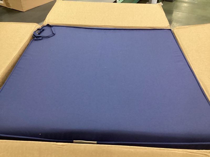 Condition photo showing New/Like New for Outdoor Chair Cushions, 22" L x 22" W Navy Blue Replacement Cushions for Outdoor Furniture Waterproof Patio Sectioanl Couch Cushions Square 22"W x 22"D x 3"H Navy