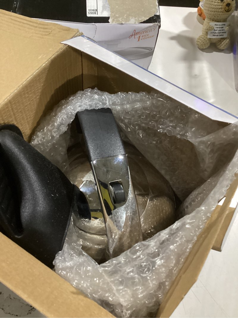 Condition photo showing New/Like New for SUSTEAS Stove Top Whistling Tea Kettle - Food Grade Stainless Steel Teakettle Teapot with Cool Touch Ergonomic Handle, With 1 Silicone Pinch Mitt Included,2.64 Quart(SILVER)