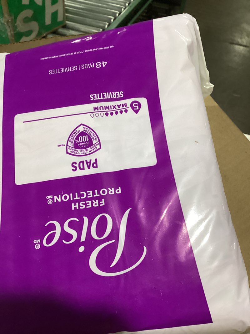Condition photo showing Good Condition for poise incontinence & postpartum pads for bladder leaks, 5 drop maximum absorbency, regular length, 96 count, packaging may vary