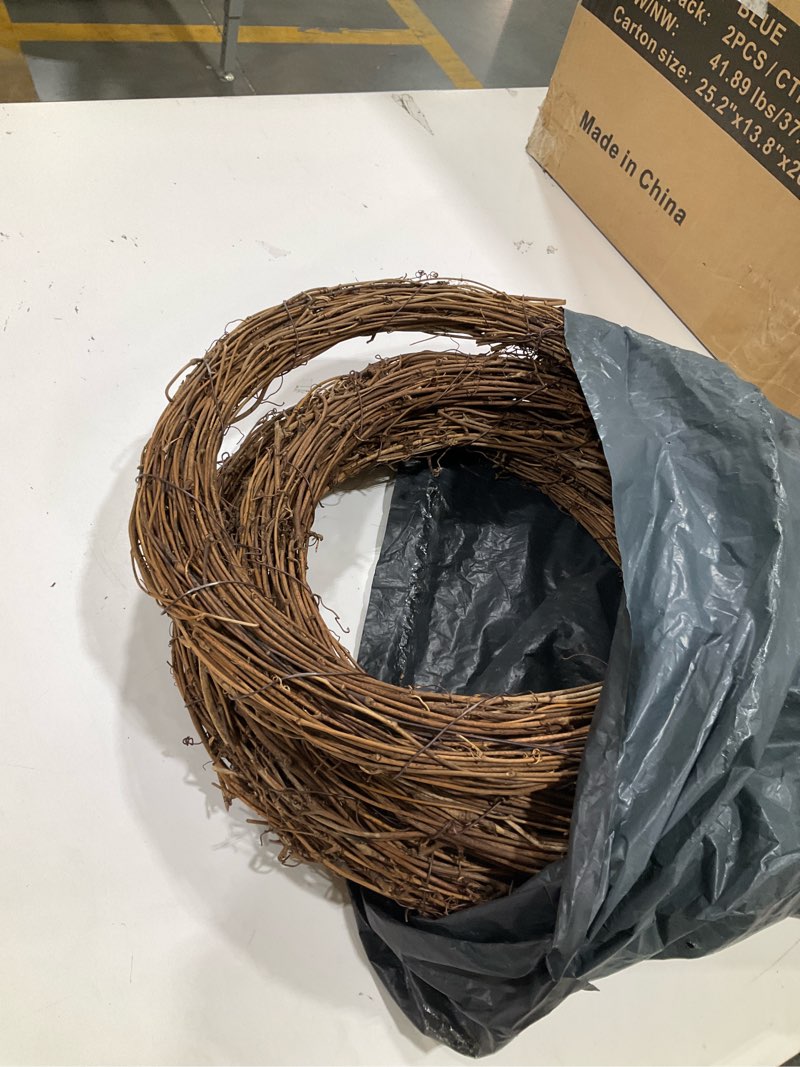 Condition photo showing Good Condition for natural grapevine wreaths, vine branch wreath garland for diy christmas craft rattan front door wall hanging holiday party decors (12 inch, 4 pack)