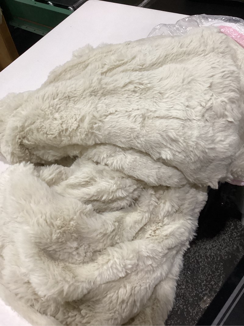 Condition photo showing Good Condition for coova ultra soft faux fur throw blanket – fuzzy fluffy cozy microfiber blankets, warm thick plush sherpa fleece throw blanket for couch,bed,sofa,ideal gift for women.(ivory white, 50"x60") ivory white 50"x60"