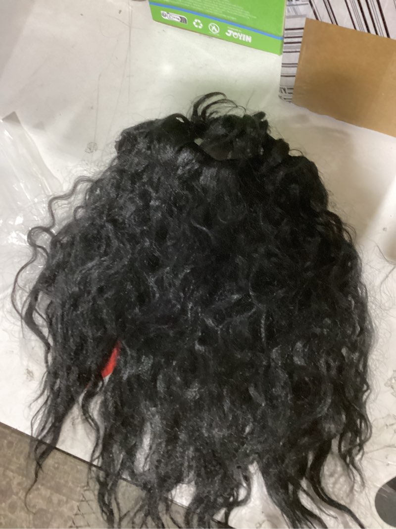 Condition photo showing Good Condition for honcloud 18 inch men's long curly synthetic pre - styled realistic fake beard for wizard costume and halloween party (black)