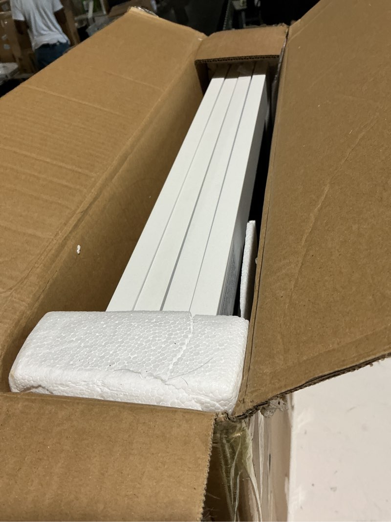 Condition photo showing Good Condition for spirich 96-inch extra wide 30-inches tall dog gate with door walk through, freestanding wire pet gate for the house, doorway, stairs, pet puppy safety fence, support feet included (white) white ?4 panels with door?96"w x 30"h