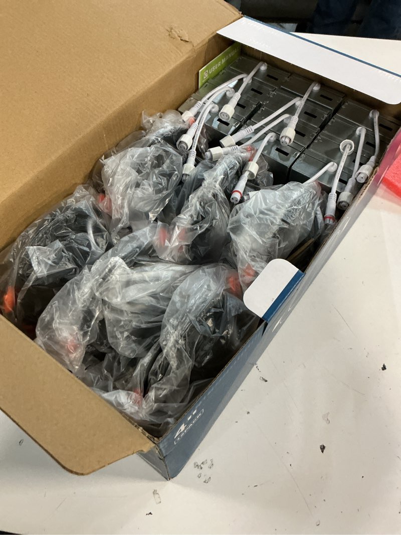 Condition photo showing Good Condition for smart recessed lighting 4 inch rgbcw color changing 12w led downlight with junction box,1080 lumen recessed ceiling light compatible with alexa,dimmable by bluetooth control -12pack 4in 12pack 12pack black shell-rgb&5cct