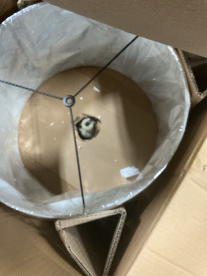 Condition photo showing New/Like New for Signature Design by Ashley Bernadate Cottage Candlestick Design Poly Floor Lamp, 3-Way Switch, Cast Resin & Fabric Drum Shade, 18" W x 18" D x 61.13" H, Whitewash