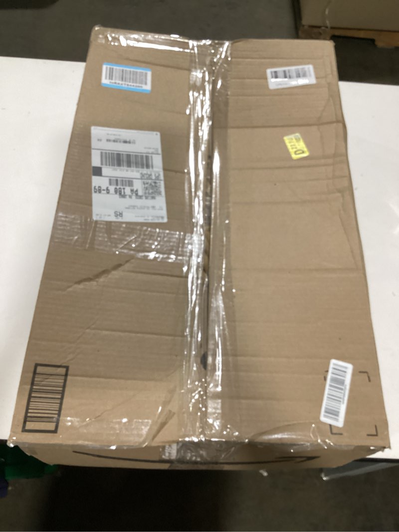 Condition photo showing As Is for 12x12x10in Water Hyacinth Storage Basket Large, Folding Cube Woven Wicker Storage Basket for Shelves