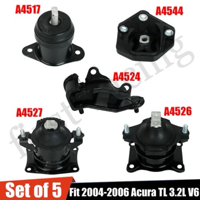 Engine & Transmission Motor Mount Set FIT 2004-2006 Acura TL 3.2L Automatic – Shock Absorption, OE R