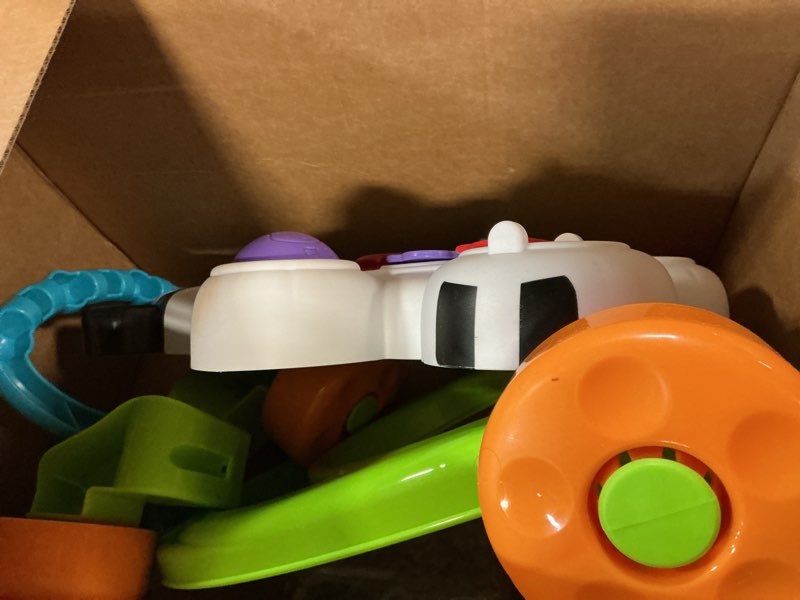 Condition photo showing As Is for fisher-price baby push toy learn with me zebra walker musical learning activity with lights & fine motor play for infants ages 6+ months (amazon exclusive) frustration free packaging