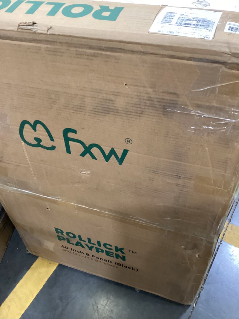 Condition photo showing Good Condition for FXW Rollick Unleashed Dog Playpen for Indoor, Yard, RV Camping, 40 inch 8 Panels for Medium and Large Dogs, Black?Patented Black 40 inch 8 Panels