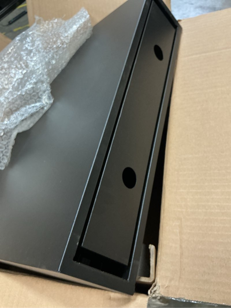 Condition photo showing Good Condition for under desk drawer for desk 18 in,adjustable height, pull out storage organizer with slide extension mounted under flat wooden table or workbench, carbon steel hidden desk drawer 18in single