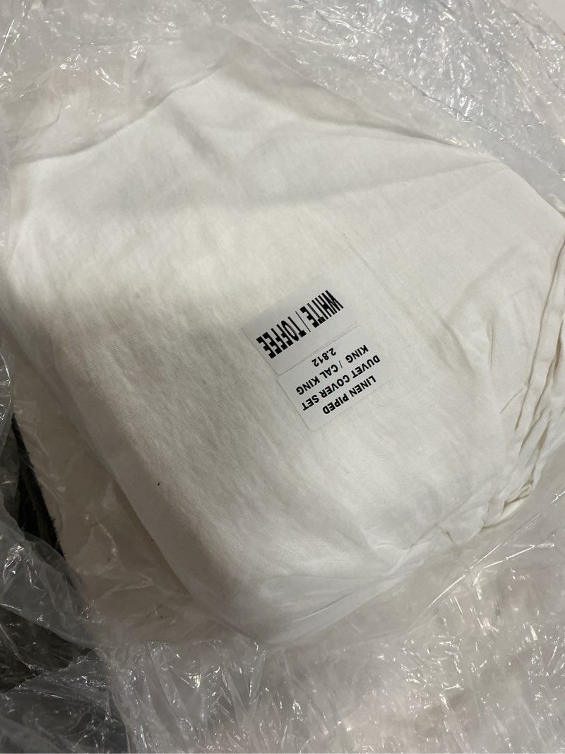 Condition photo showing Good Condition for european linen duvet cover set king white