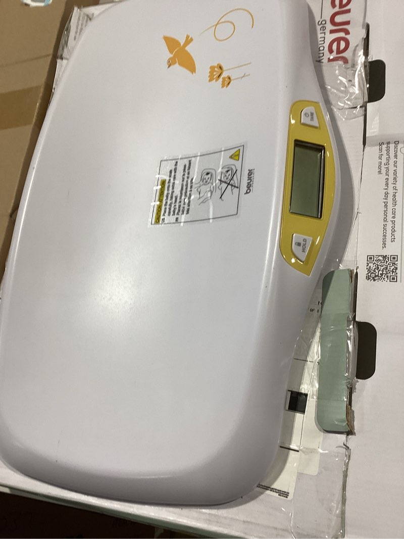 Condition photo showing As Is for Beurer BY80 Digital Baby Scale, Infant Scale for Weighing in Pounds, Ounces, or Kilograms up to 44 lbs, Newborn Baby Scale with Hold Function, Pet Scale for Cats and Dogs
