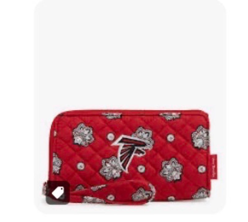 Vera Bradley Women's Cotton Nfl Front Zip Wristlet (Multiple Teams Available), Atlantafalconsonred/S