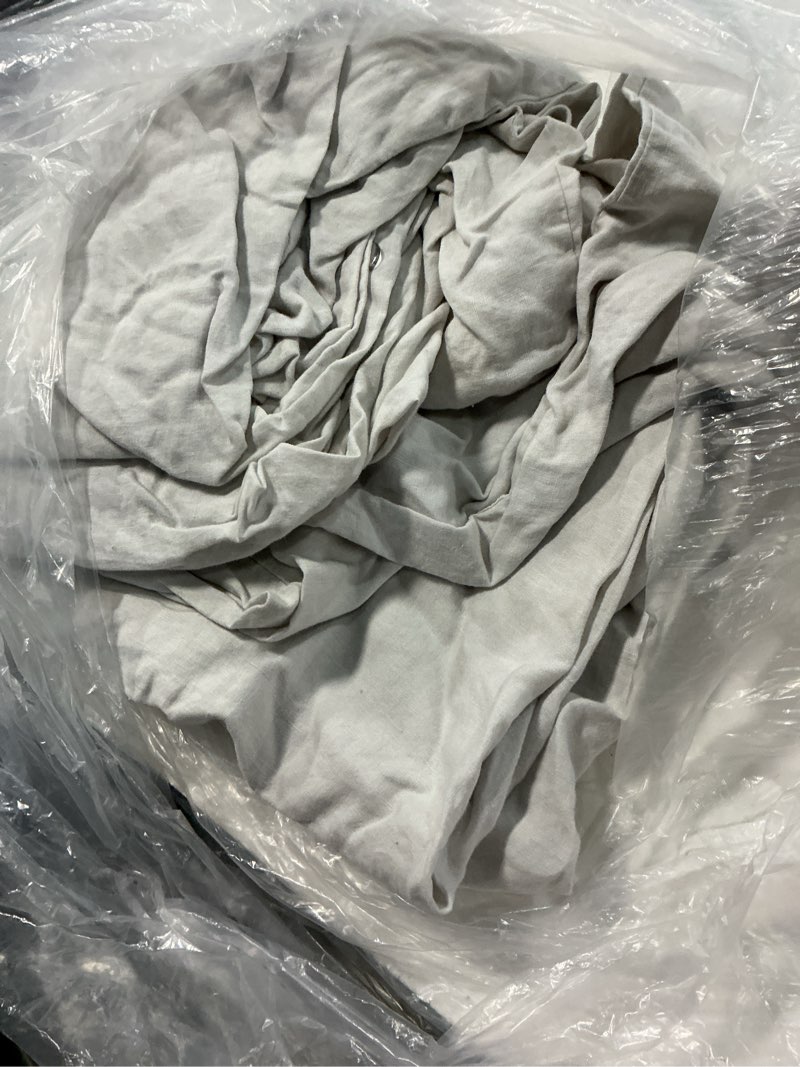 Condition photo showing As Is for quince european linen duvet cover, full/queen, light grey