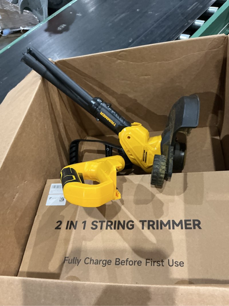 Condition photo showing As Is for (no accessories)heinpro cordless string trimmer compatible with dewalt 20v max battery | 12-inch weed wacker cordless auto line feed,electric weed eater battery powered grass trimmer w/6 line spools(tool only)