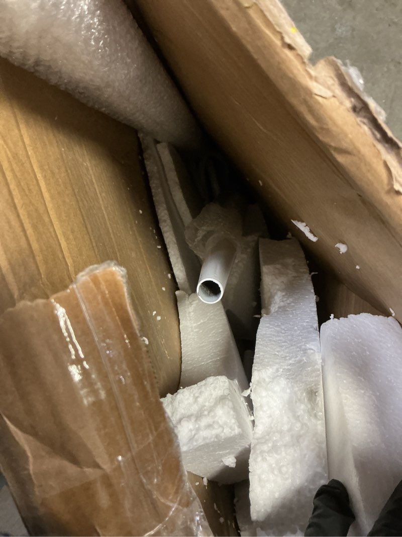 Condition photo showing As Is for Kertnic Metal Coat Rack Stand with Natural Marble Base, Free Standing Hall Tree with 12 Hooks for Hanging Scarf, Bag, Jacket, Home Entry-way Hat Hanger Organizer (White)