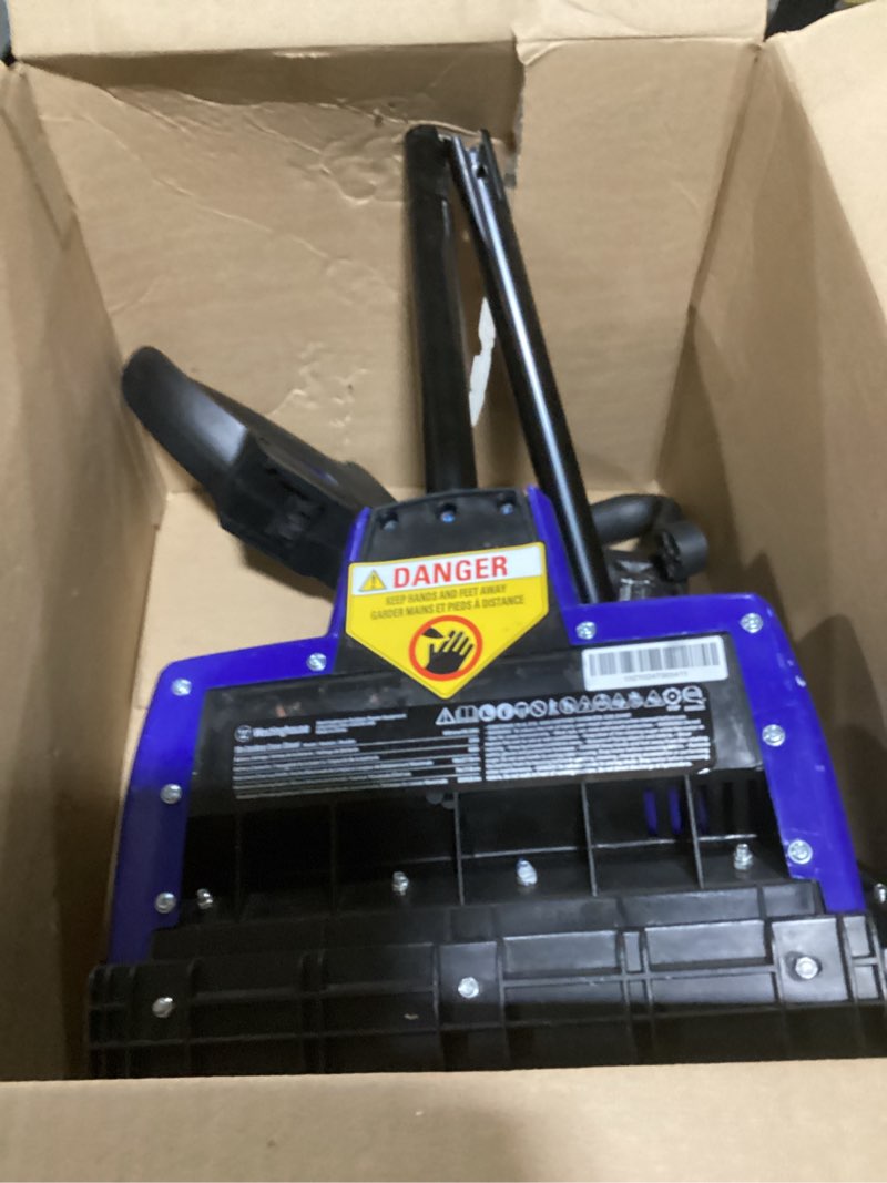 Condition photo showing As Is for Westinghouse WSnow11S 24V Cordless Snow Shovel 11 Inch Kit, 24V 4Ah Battery, Fast Charger, Electric Snow Shovel with 20ft Throwing Distance, Plows 75lbs/min, Compatible with Snow Joe Batteries 11 Inch with Battery/Charger