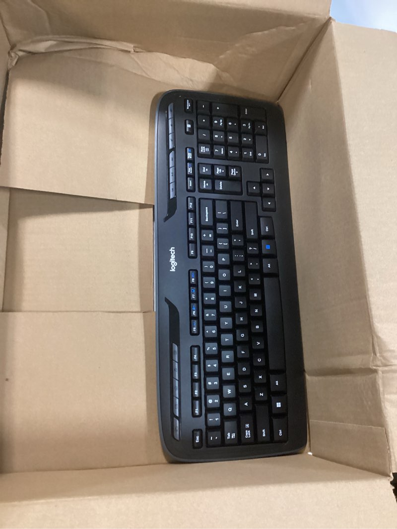 Condition photo showing As Is for no mouse logitech mk335 quiet wireless keyboard and mouse combo - black/silver keyboard and mouse combo wireless, ambidextrous