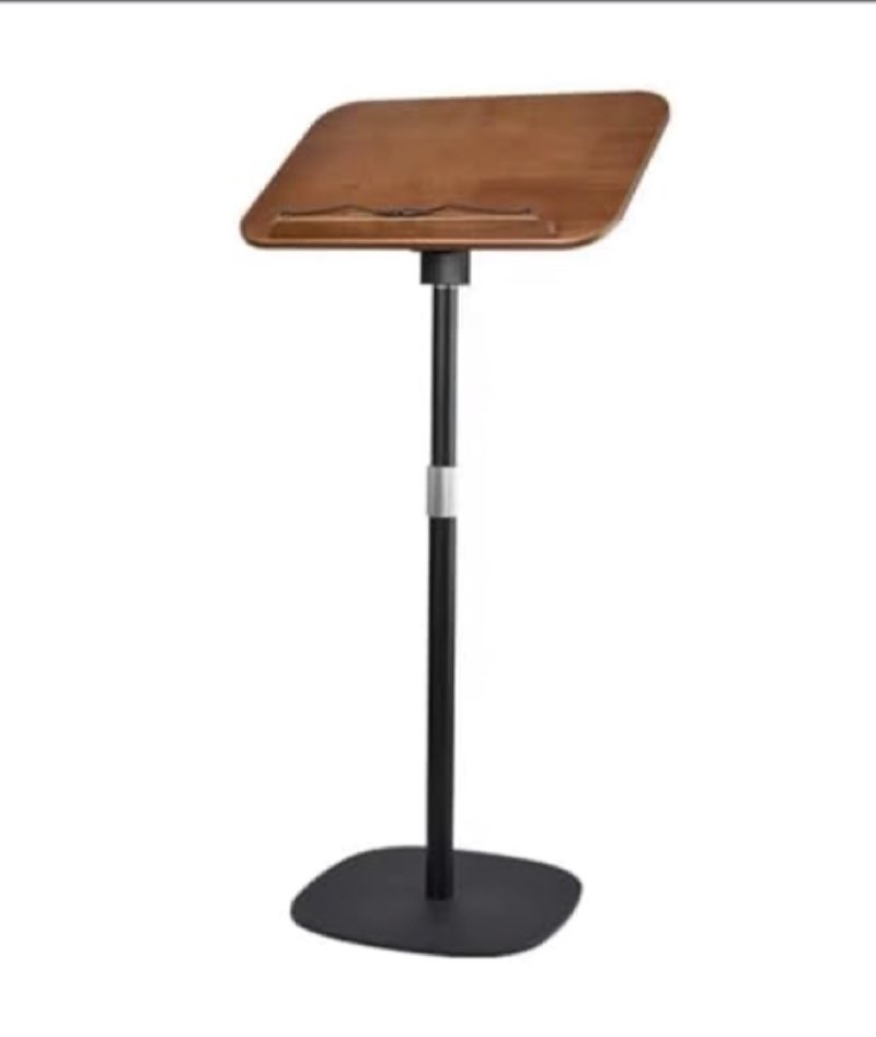 Portable Church Pulpit Desk - Floor Standing Lectern with Inclined Reading Surface - Lifting Podium Stand