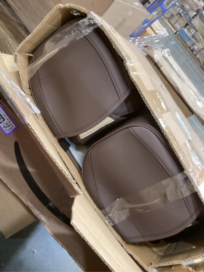 Condition photo showing Good Condition for tiehesyt coffee car seat covers full set, breathable leather automotive front and rear seat covers with headrest, car seat protectors full set, compatible with most vehicles, suv coffee front pair and rear