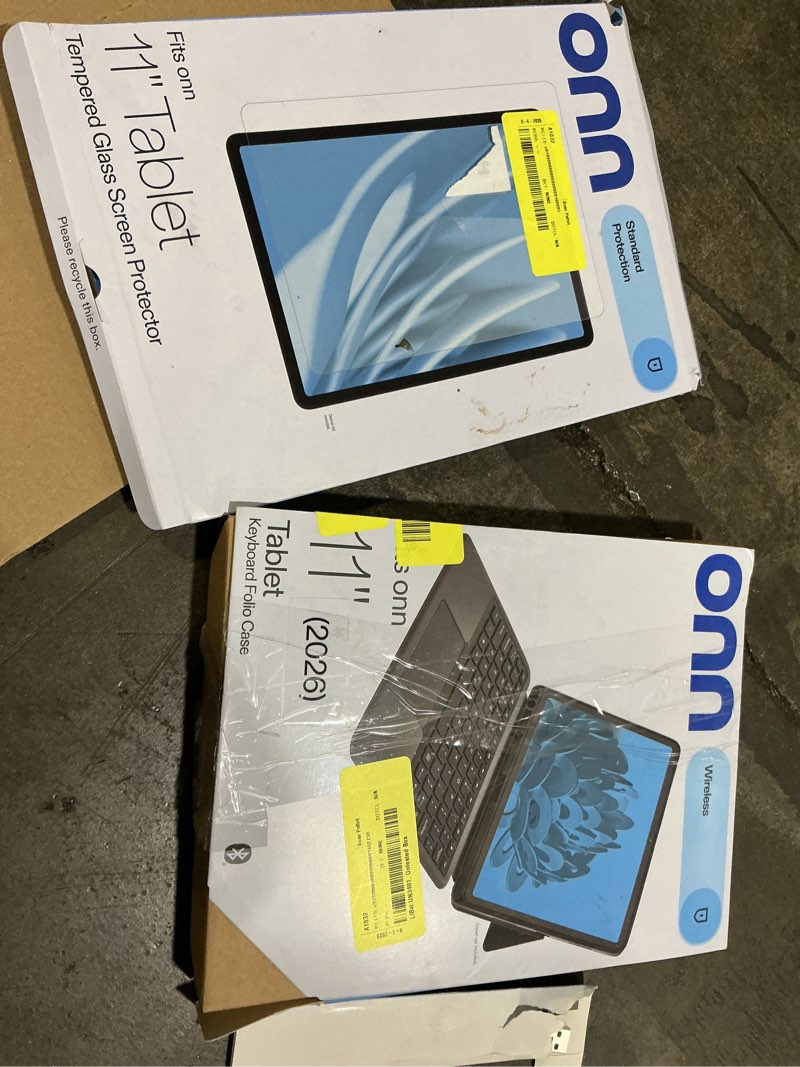 Condition photo showing Good Condition for onn 2026 11” tablet accessories set: keyboard folio case+glass screen protector