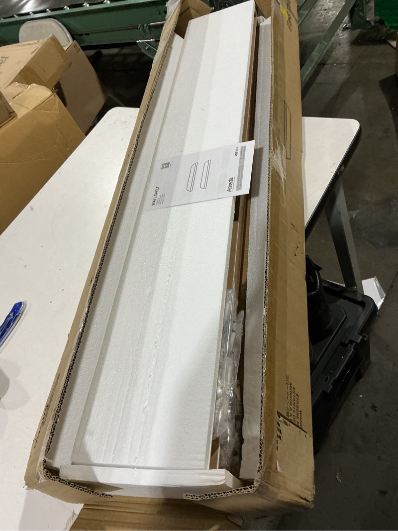 Condition photo showing New/Like New for amada homefurnishing floating shelves wall mounted, 24 x 7 inch wall shelves for bathroom, bedroom, living room, white shelves set of 2