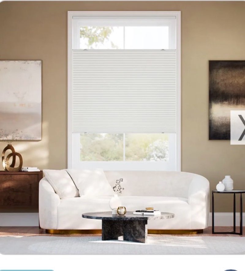 LazBlinds Top Down Bottom Up (TDBU) Cordless Cellular Shades, Light Filtering Honeycomb Shades Therm