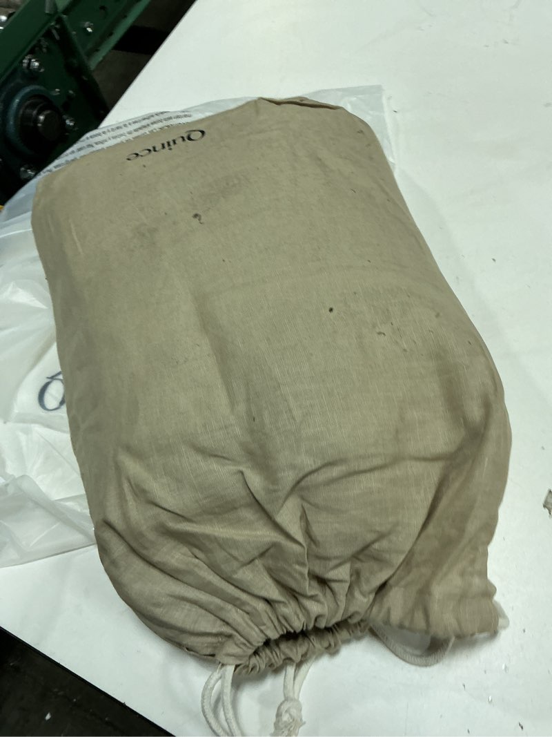 Condition photo showing As Is for european linen duvet cover set, king/cal king, latte