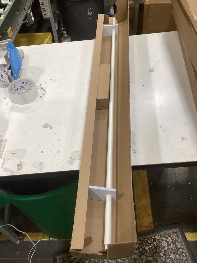 Condition photo showing New/Like New for hermosa 48-86 inch adjustable curtain rod set, 5/8 inch diameter in antique white antique white 48-86 inch