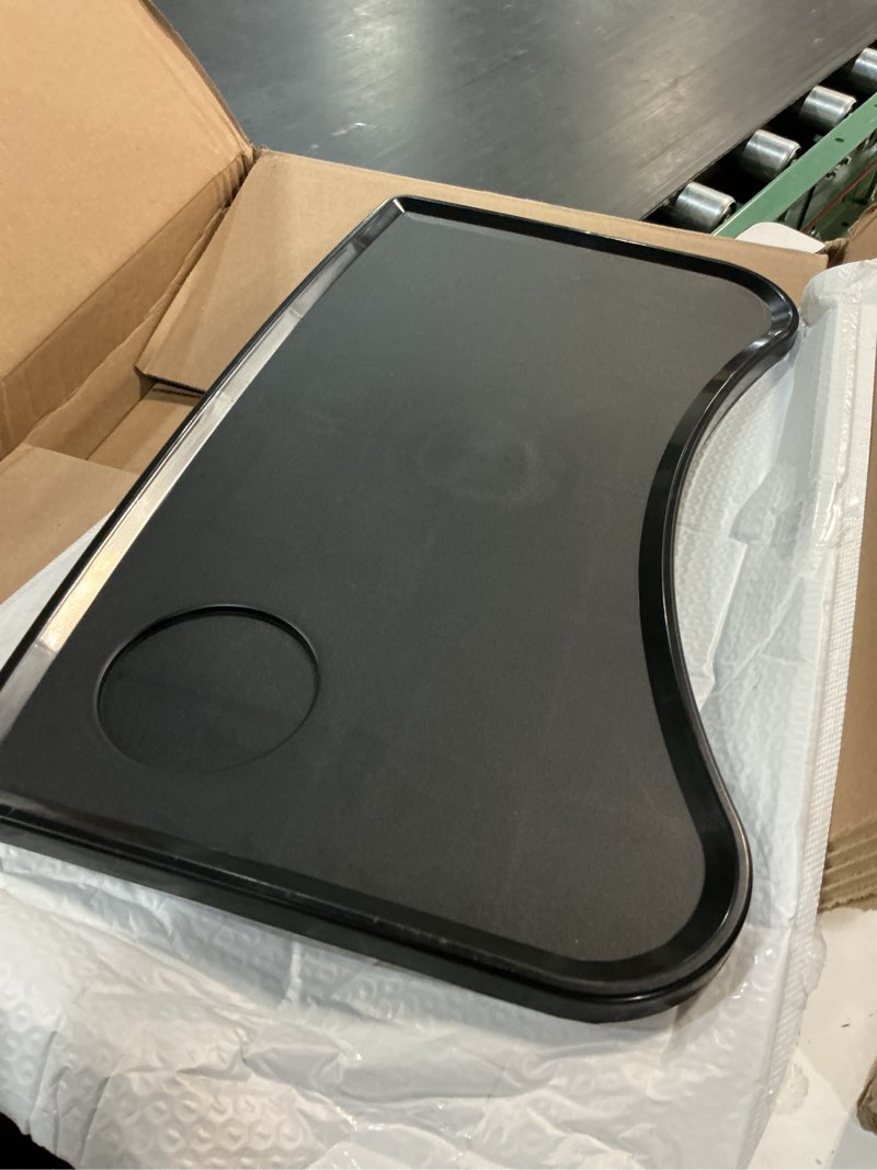 Condition photo showing As Is for (similar)wheelchair tray table with cup holder, removable wheelchair lap tray, lightweight portable wheelchair dinner table accessories for eating, reading, resting, fits wheelchair arms of 16\" - 20\"